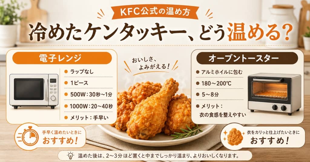 冷めたケンタッキー、どう温める？
