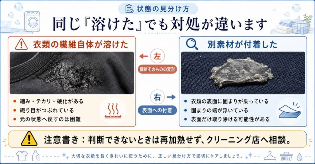 同じ「溶けた」でも対処が違います