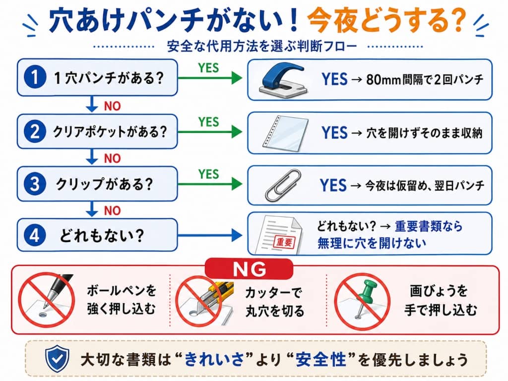 穴あけパンチがない！今夜どうする？