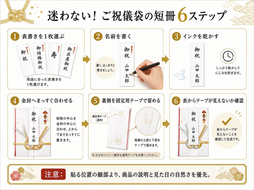 迷わない！ご祝儀袋の短冊6ステップ
