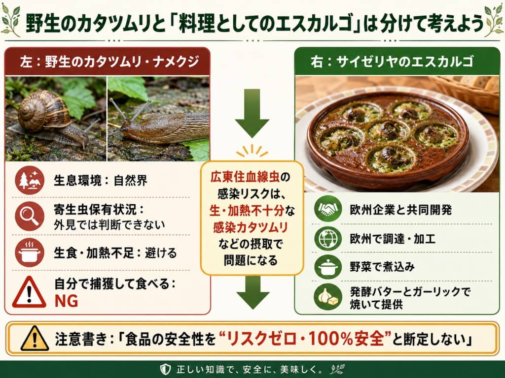野生のカタツムリと「料理としてのエスカルゴ」は分けて考えよう