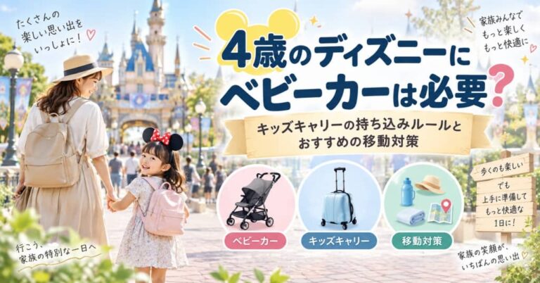 4歳のディズニーにベビーカーは必要？キッズキャリーの持ち込みルールとおすすめの移動対策