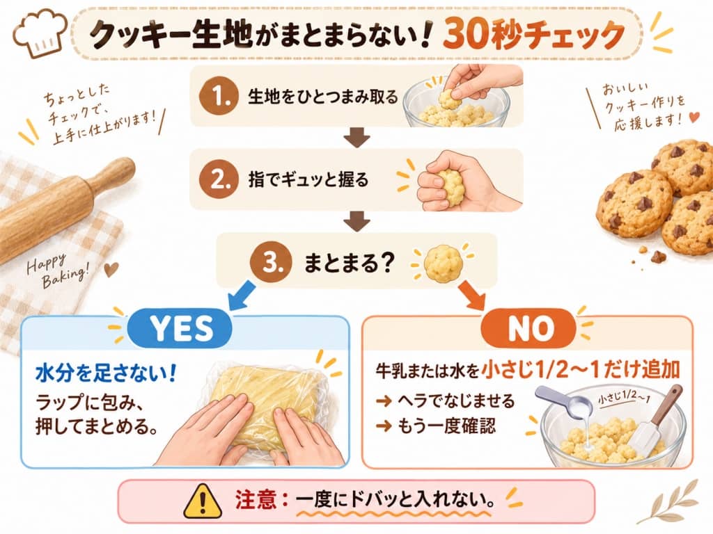 クッキー生地がまとまらない！30秒チェック