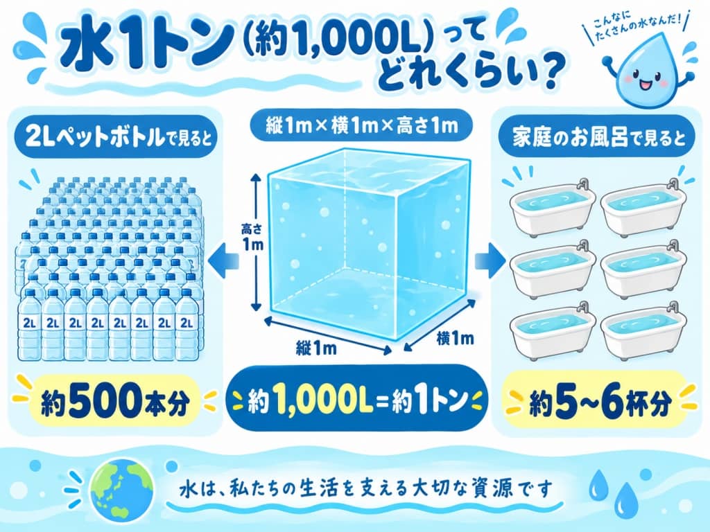 水1トン（約1,000L）ってどれくらい？