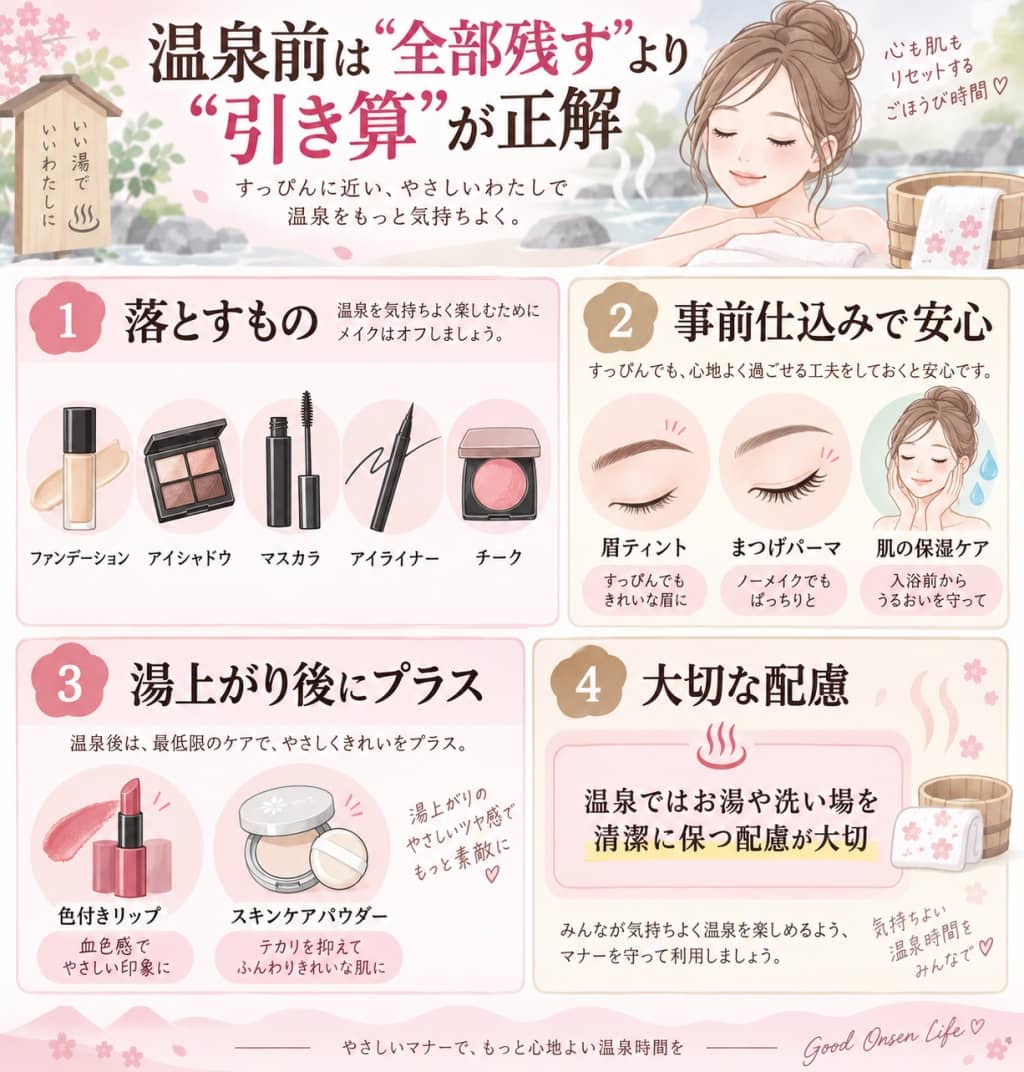 温泉前は“全部残す”より“引き算”が正解