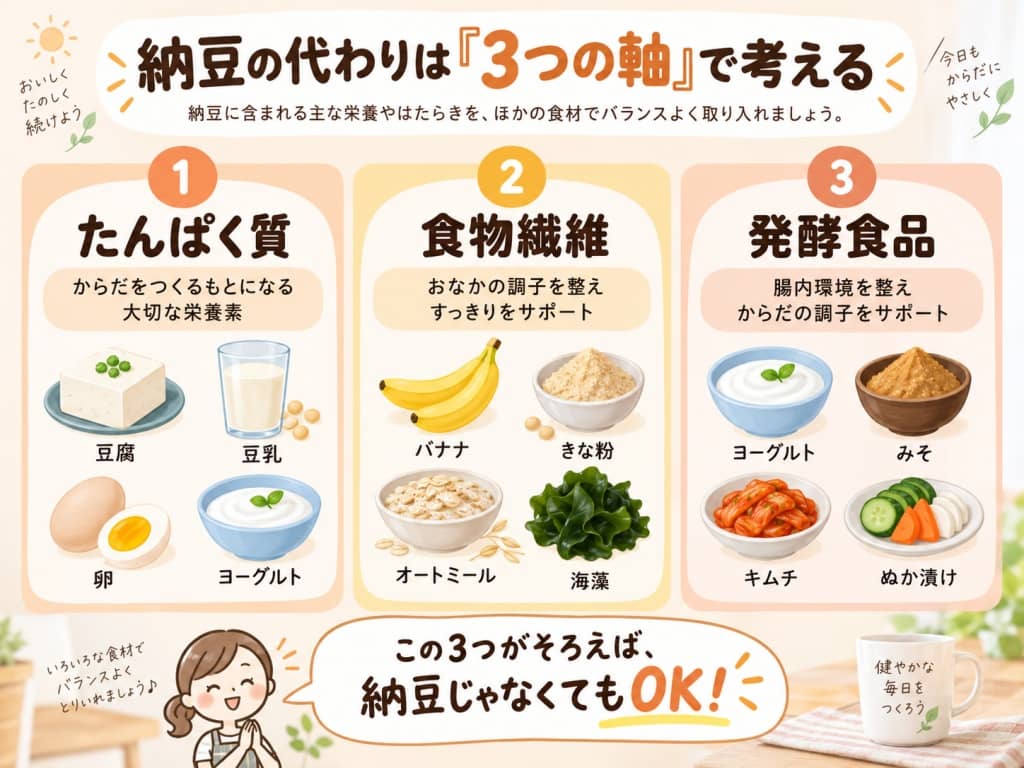 納豆の代わりは「3つの軸」で考える