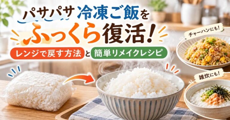 パサパサ冷凍ご飯をふっくら復活！レンジで戻す方法と簡単リメイクレシピ