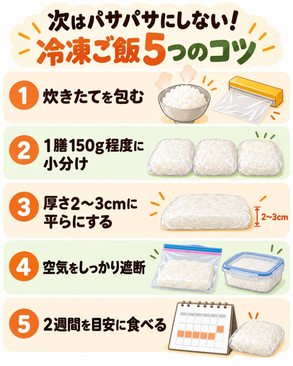 次はパサパサにしない！冷凍ご飯5つのコツ